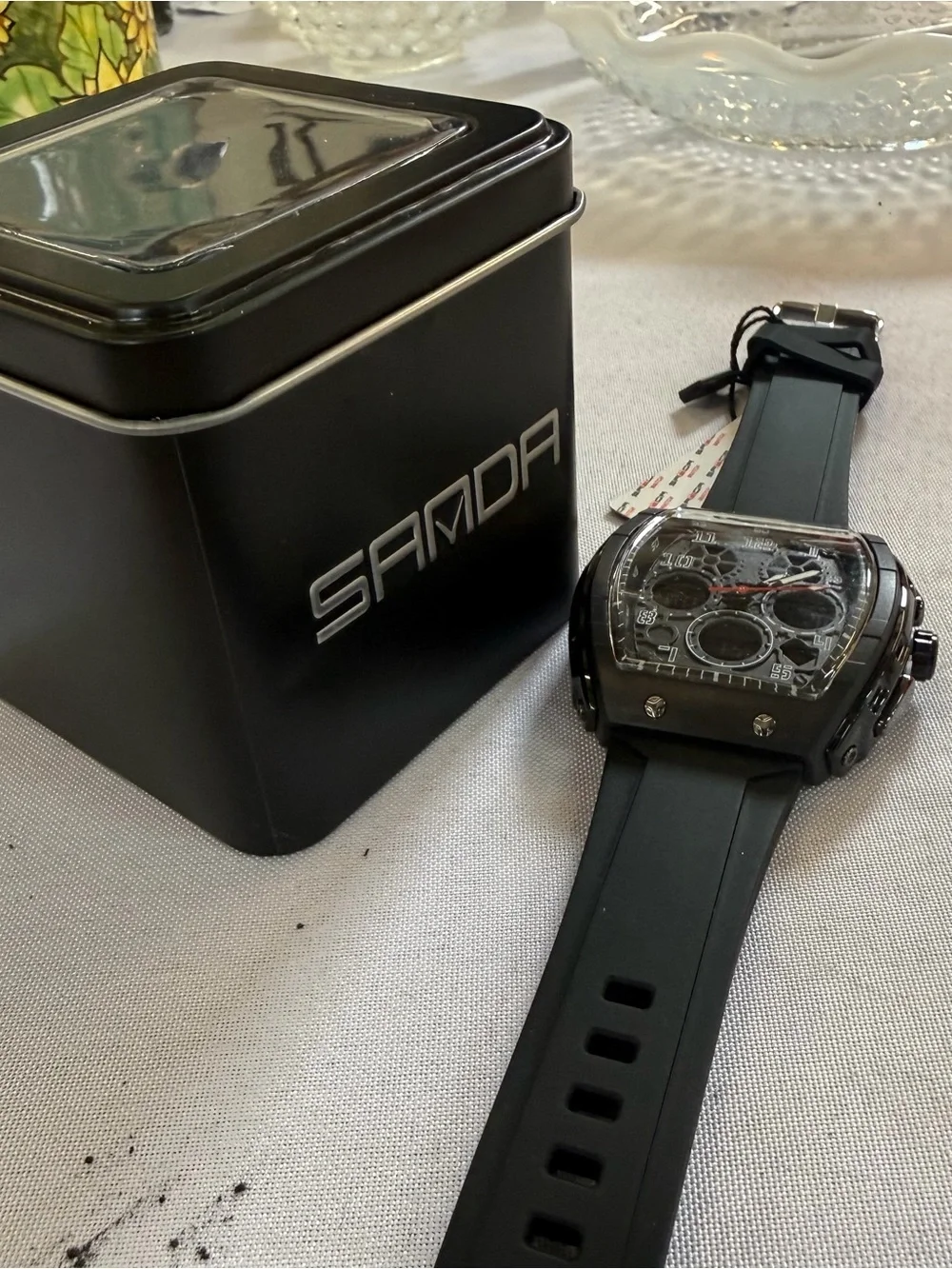 SANDA Fashion Men'S Dual Display Sport Digital Watch TPU Large Dial Luminous New